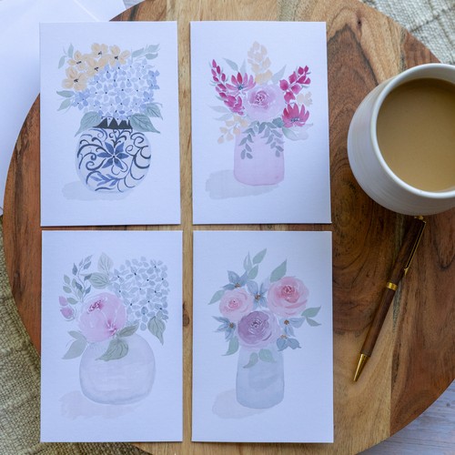Vase Watercolor Card Set