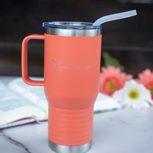 Mug Freedom, Fullness & Fruitfulness in Christ (coral)