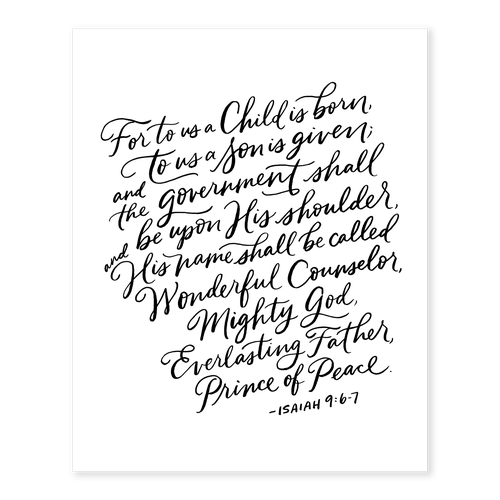 Isaiah 9:6-7 Art Print