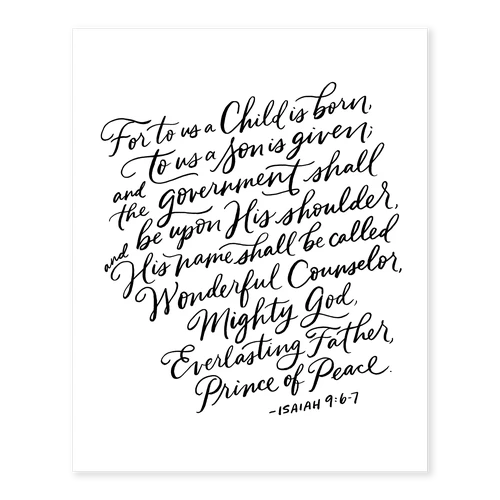 Isaiah 9:6-7 Art Print