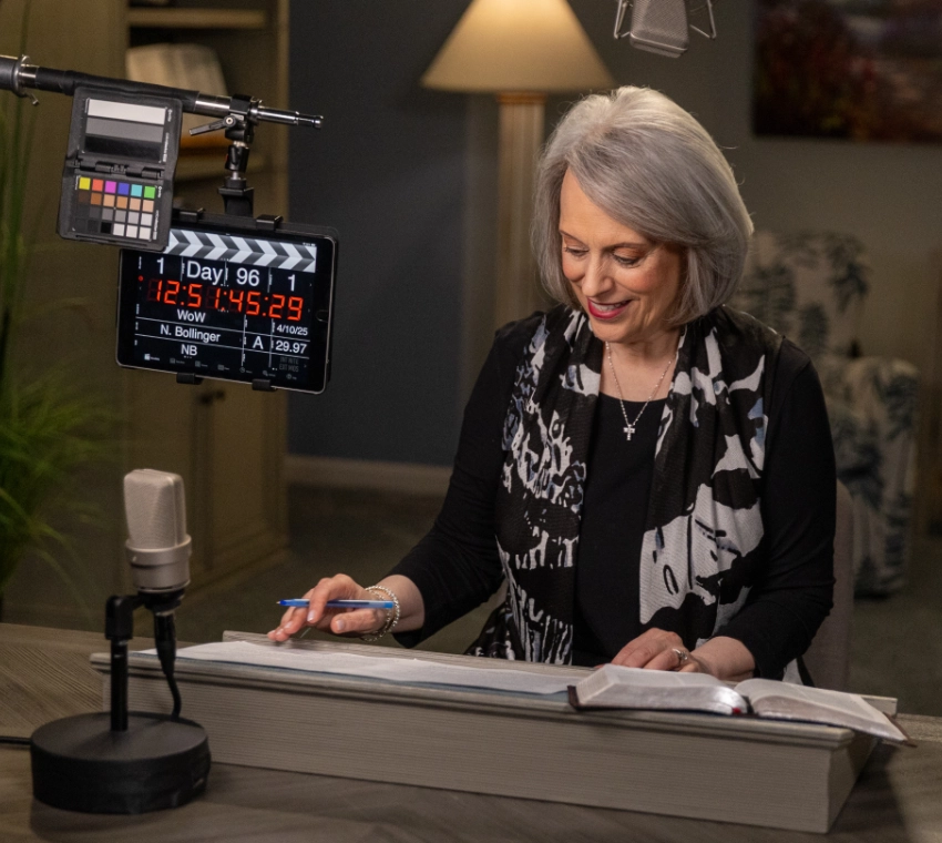Nancy in the recording studio